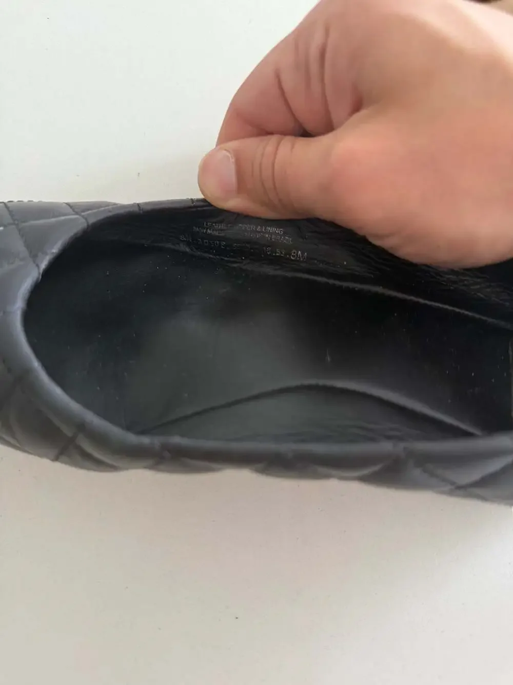 Tory Burch Black Quilted Leather Metal Toe Cap Ballet Flats Size 8M